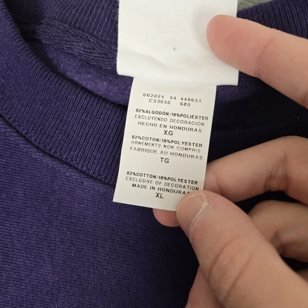 Vintage Champion Reverse Weave Holy Cross College Sweatshirt Adult XL Purple Y2k